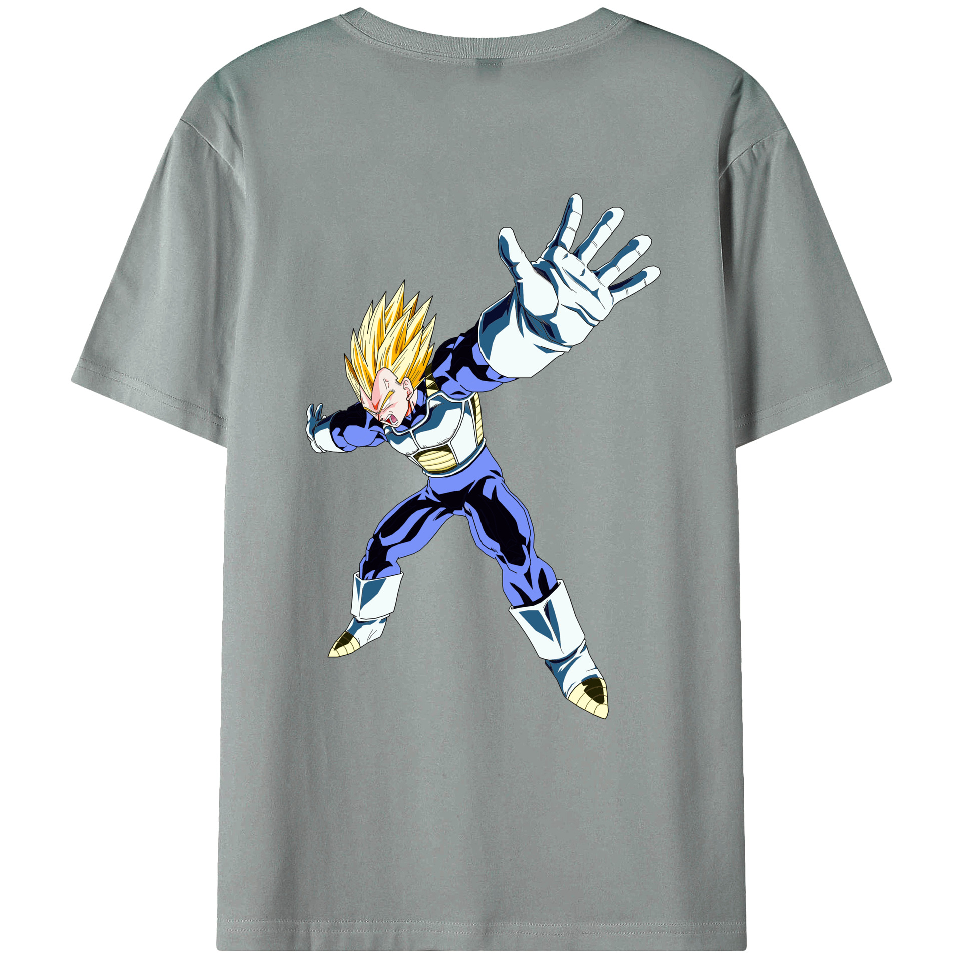 （画像用） ドラゴンボール ベジータ四世（Bejīta Yonsei）DRAGON BALL Vegeta IV 綿100％ メンズ半袖Tシャツ（バックプリント） 通気性